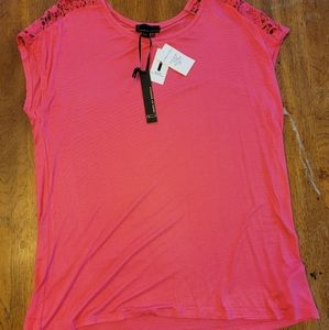 NWT Woman's I Jeans by Buffalo Pink Short Sleeve Top - Size XL